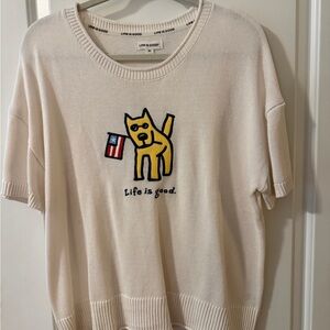 Life Is Good White Knit Sweater